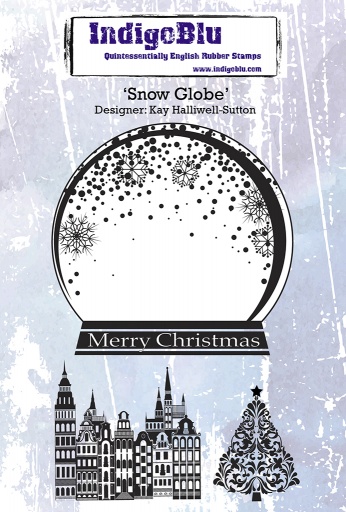 Snow Globe A6 Red Rubber Stamp